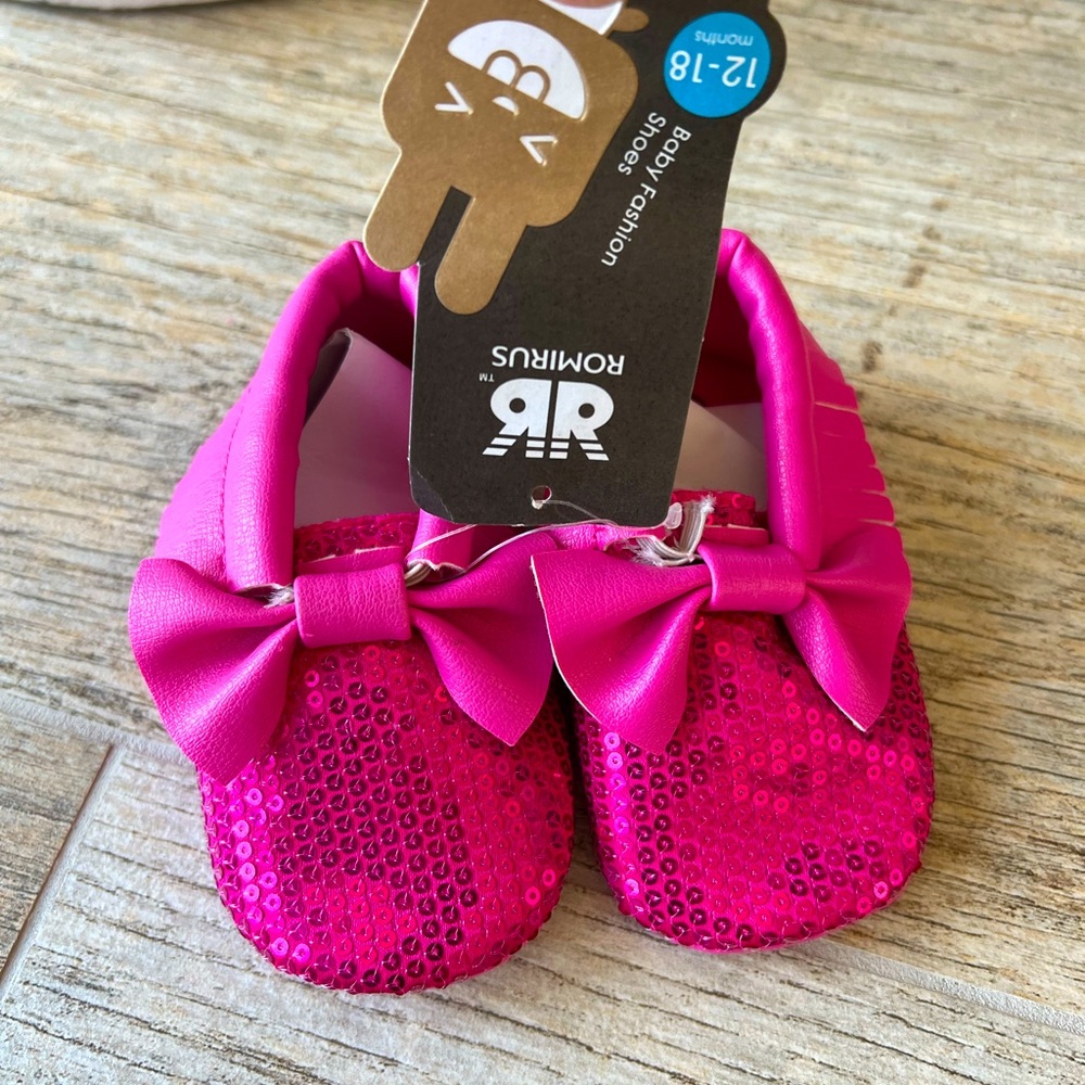 Hot pink sequin moccasin